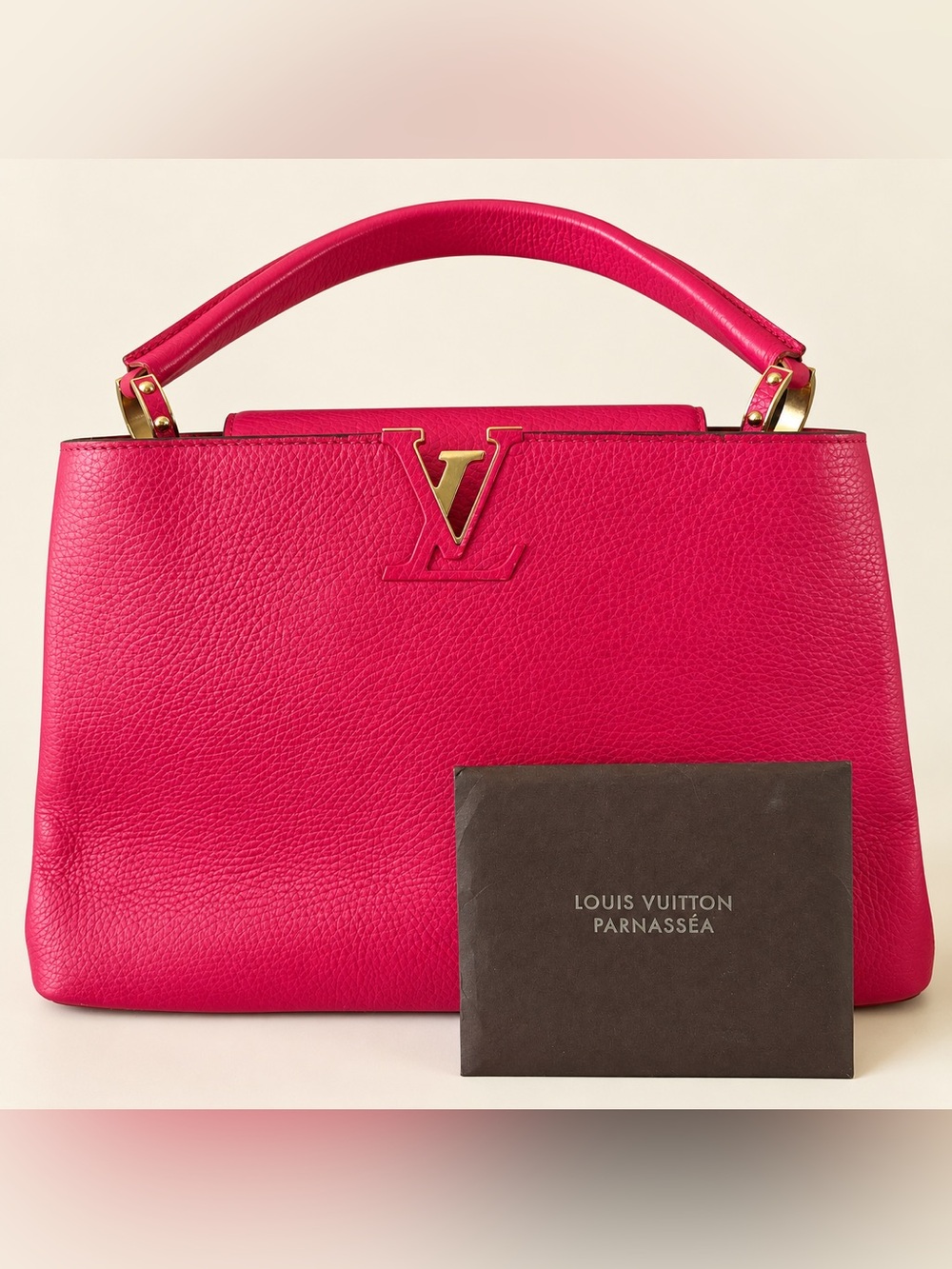 Louis Vuitton Capucines MM Pink Taurillon Leather Handbag